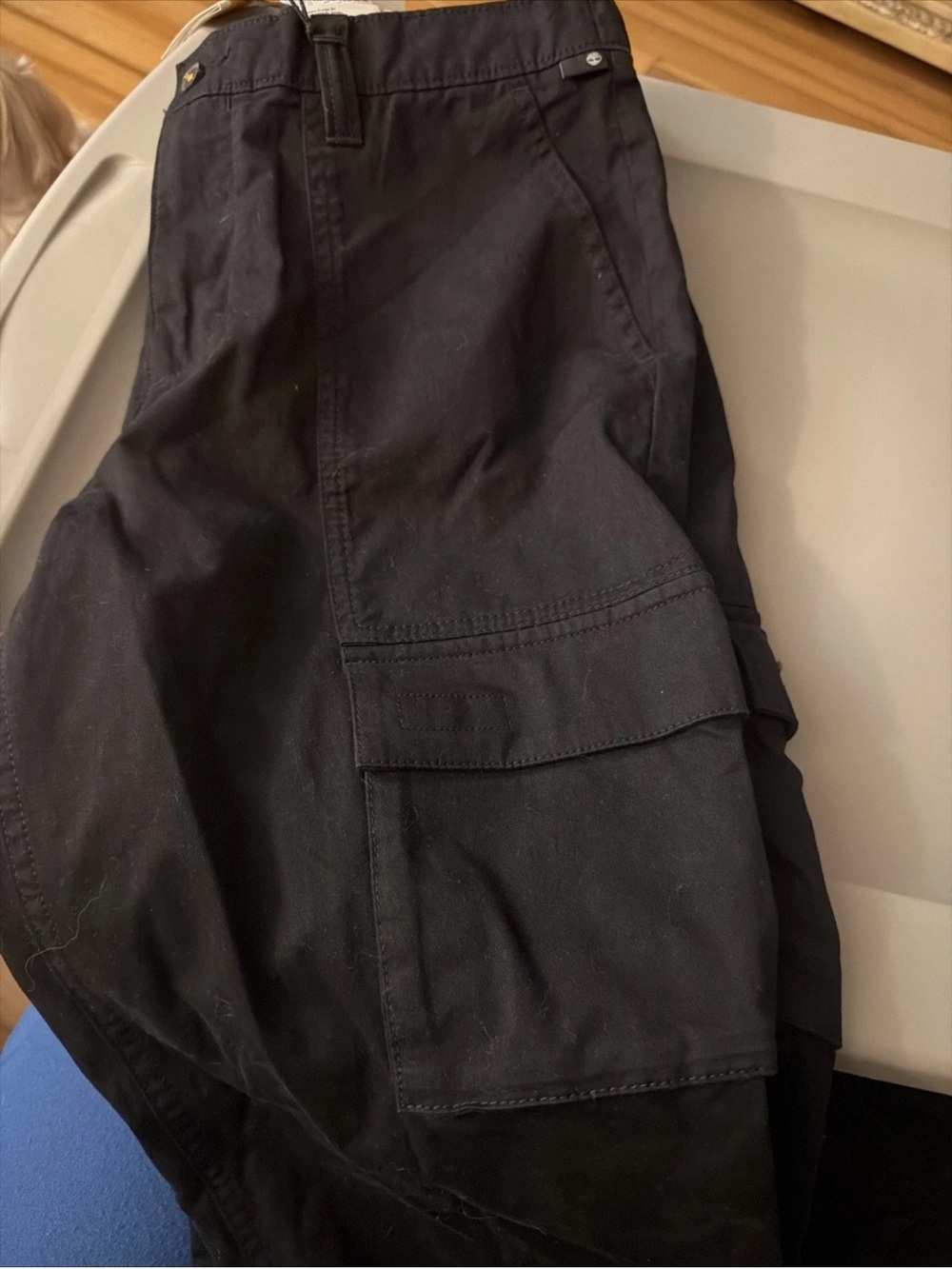 Timberland Black Cargo Pants with Side Pockets